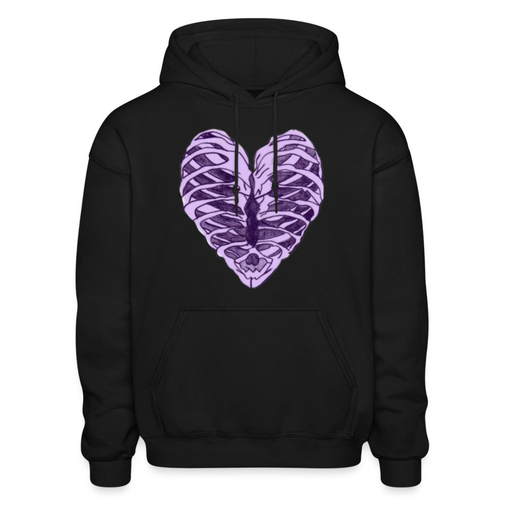 Skeleton Heart Comfort Hoodie - black