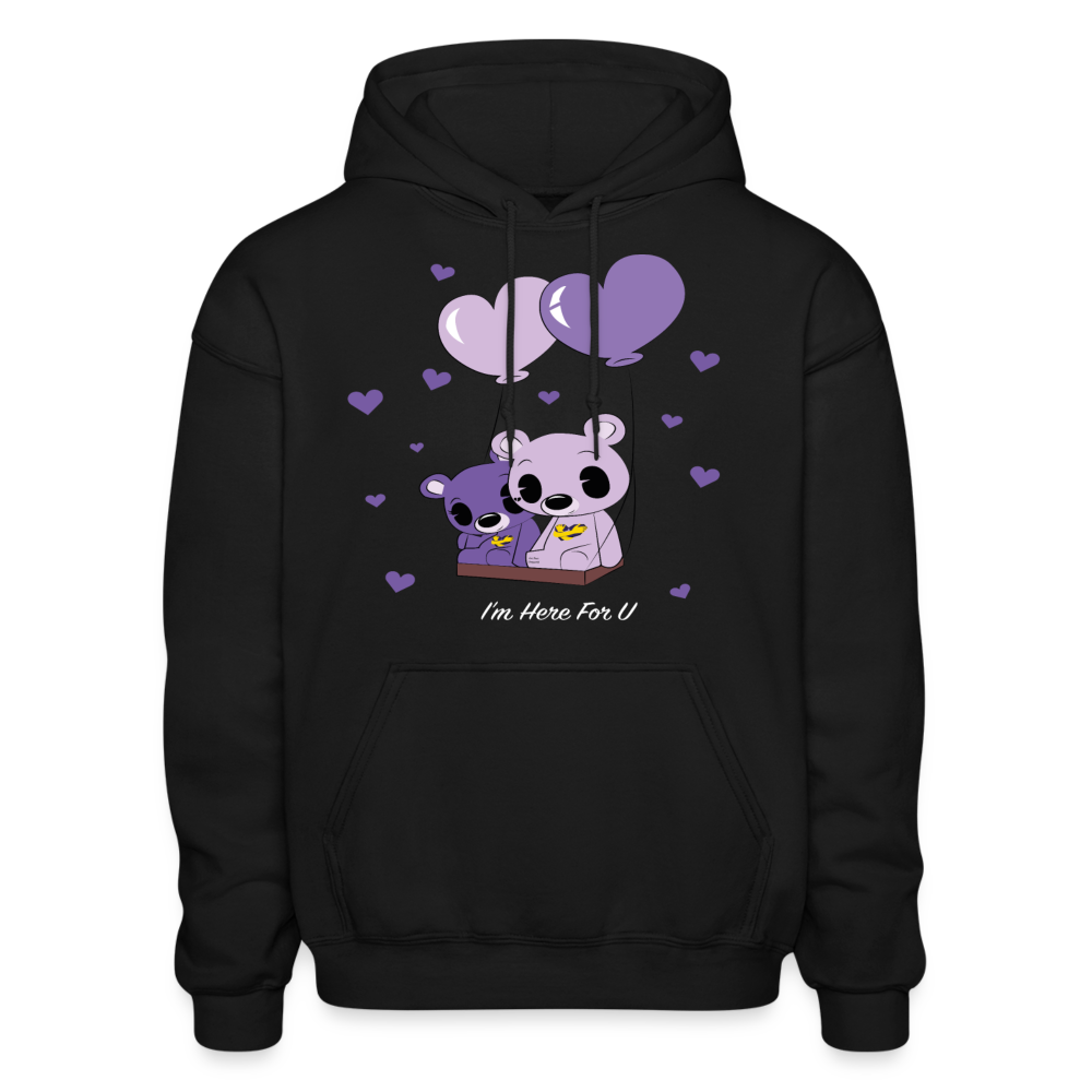 I'm Here For You Teddy Bear Comfort Hoodie - black