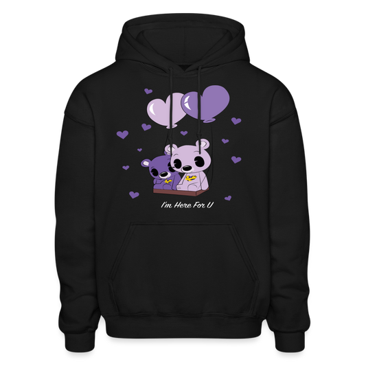 I'm Here For You Teddy Bear Comfort Hoodie - black