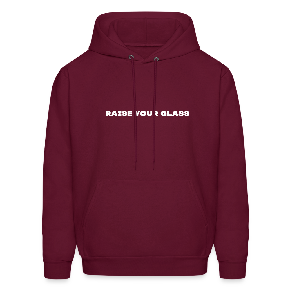 raise your glass comfort hoodie - burgundy