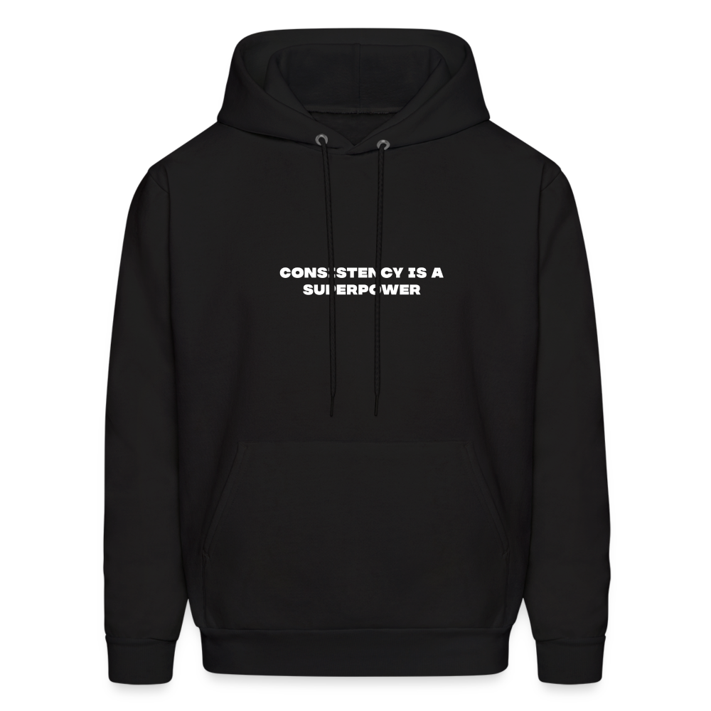 consistency is a superpower comfort hoodie - black