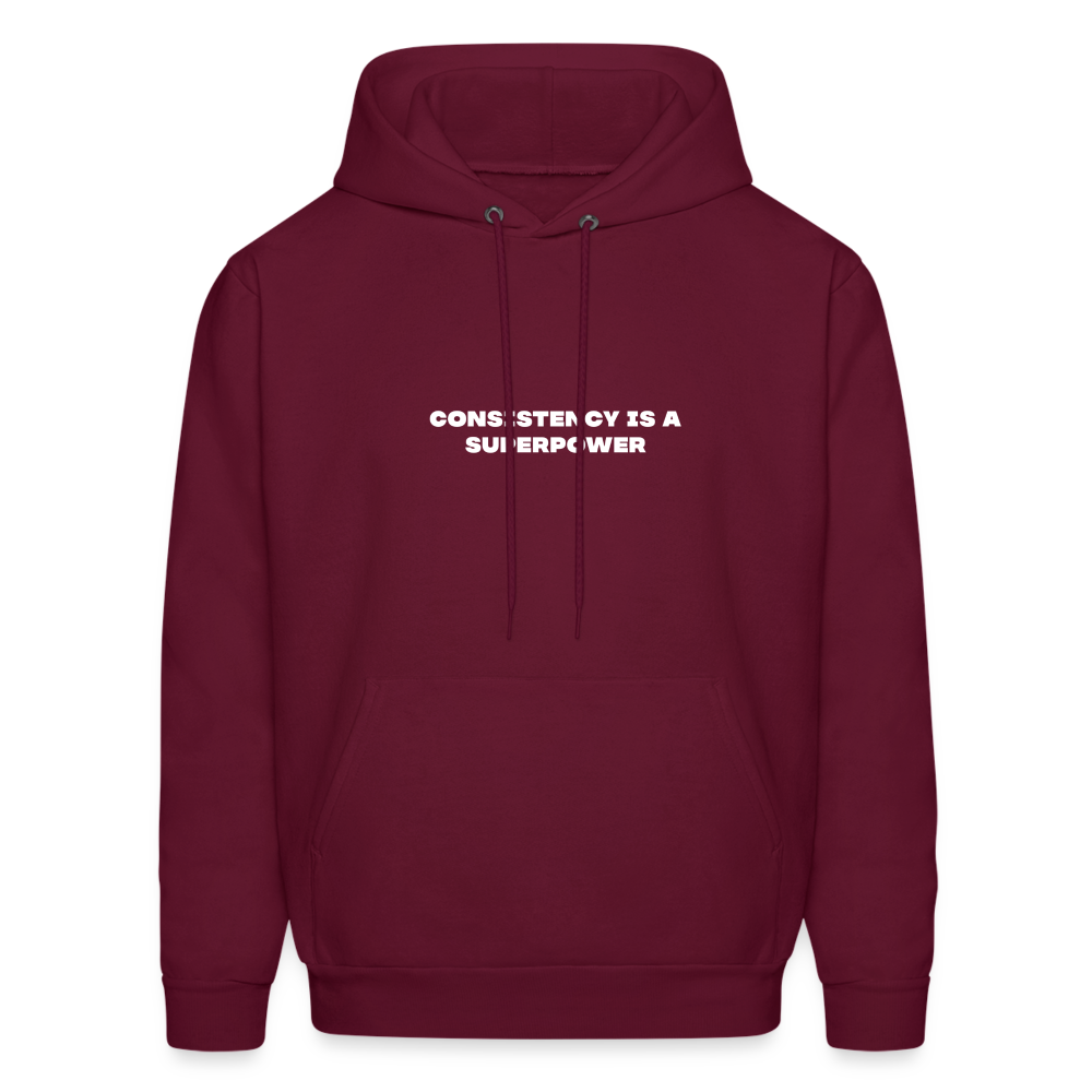 consistency is a superpower comfort hoodie - burgundy