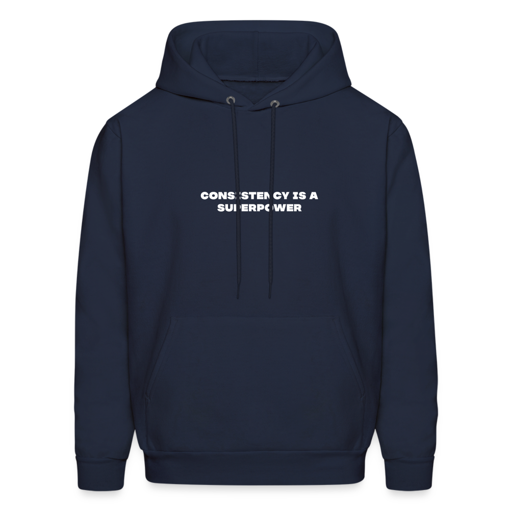 consistency is a superpower comfort hoodie - navy