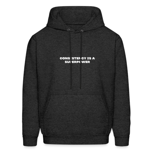 consistency is a superpower comfort hoodie - charcoal grey