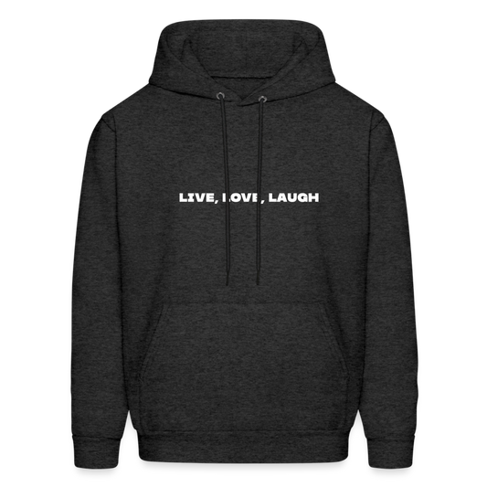 live love laugh comfort hoodie - charcoal grey