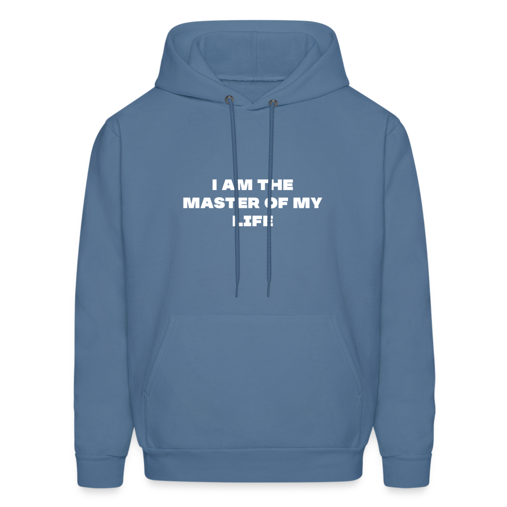i am the master of my life comfort hoodie - denim blue