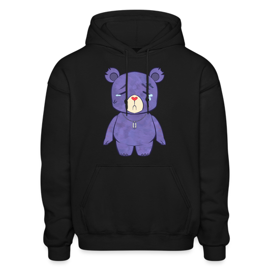 sad bear comfort hoodie - black