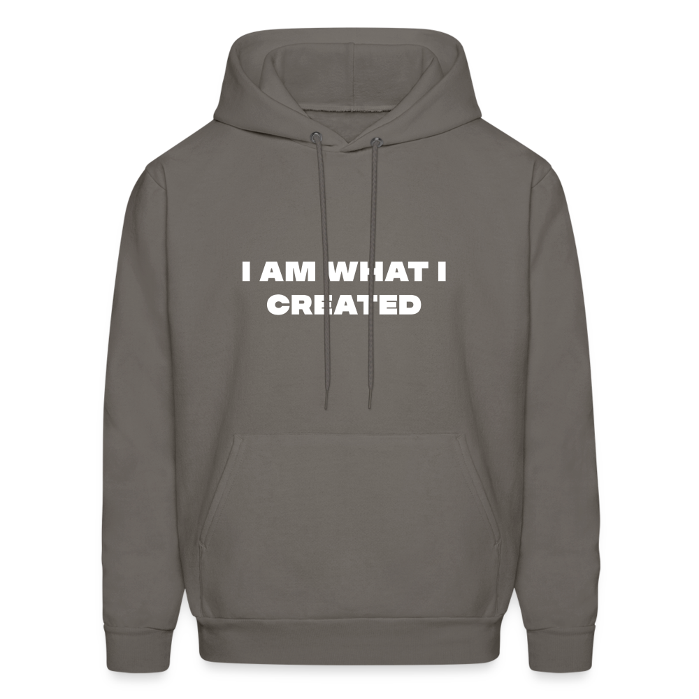 I am what i created comfort hoodie - asphalt gray