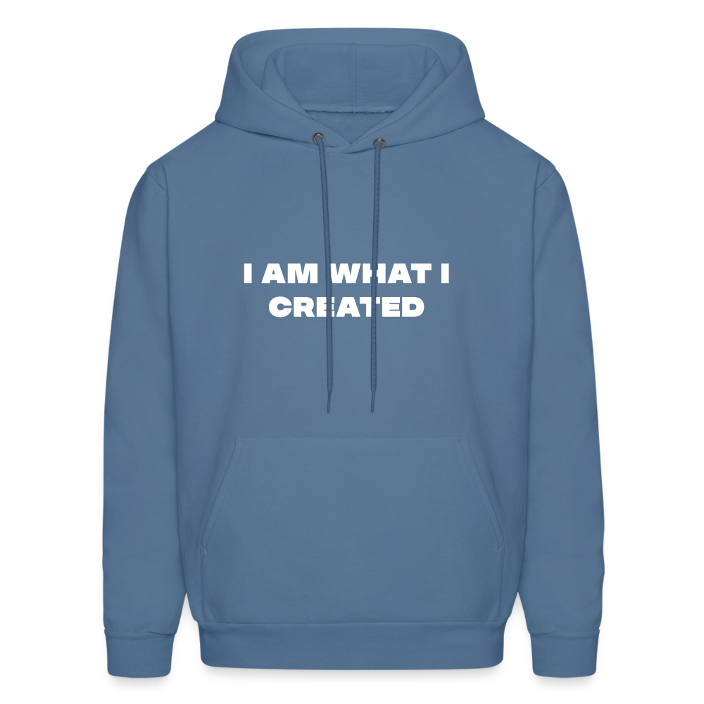 I am what i created comfort hoodie - denim blue