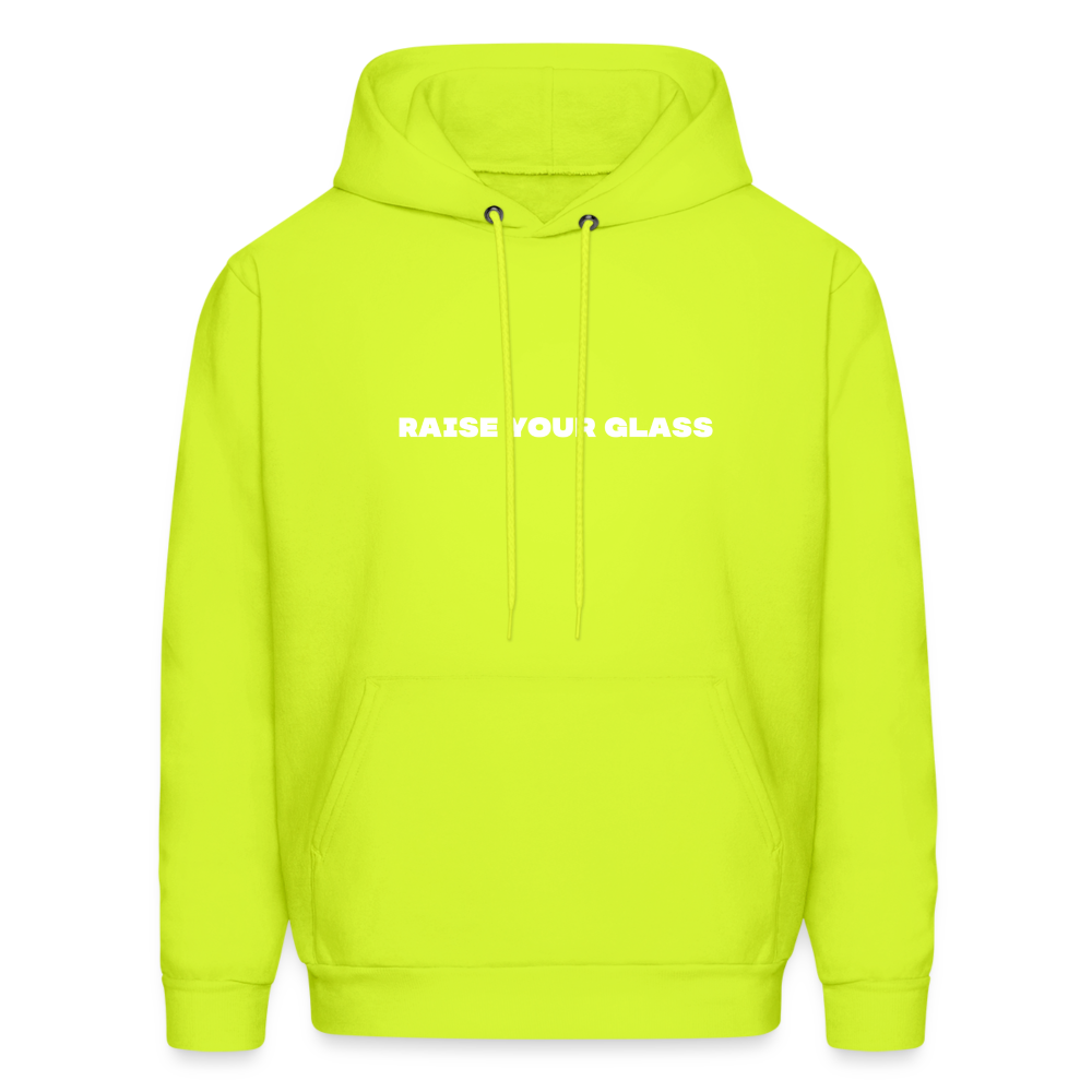raise your glass comfort hoodie - safety green