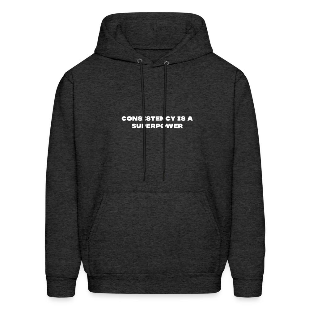 consistency is a superpower comfort hoodie - charcoal grey
