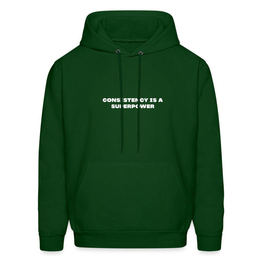 consistency is a superpower comfort hoodie - forest green