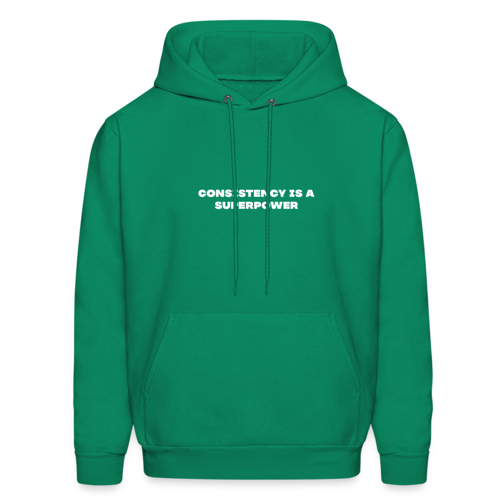 consistency is a superpower comfort hoodie - kelly green