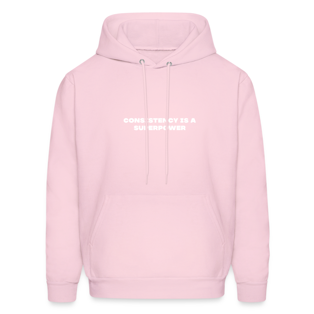 consistency is a superpower comfort hoodie - pale pink