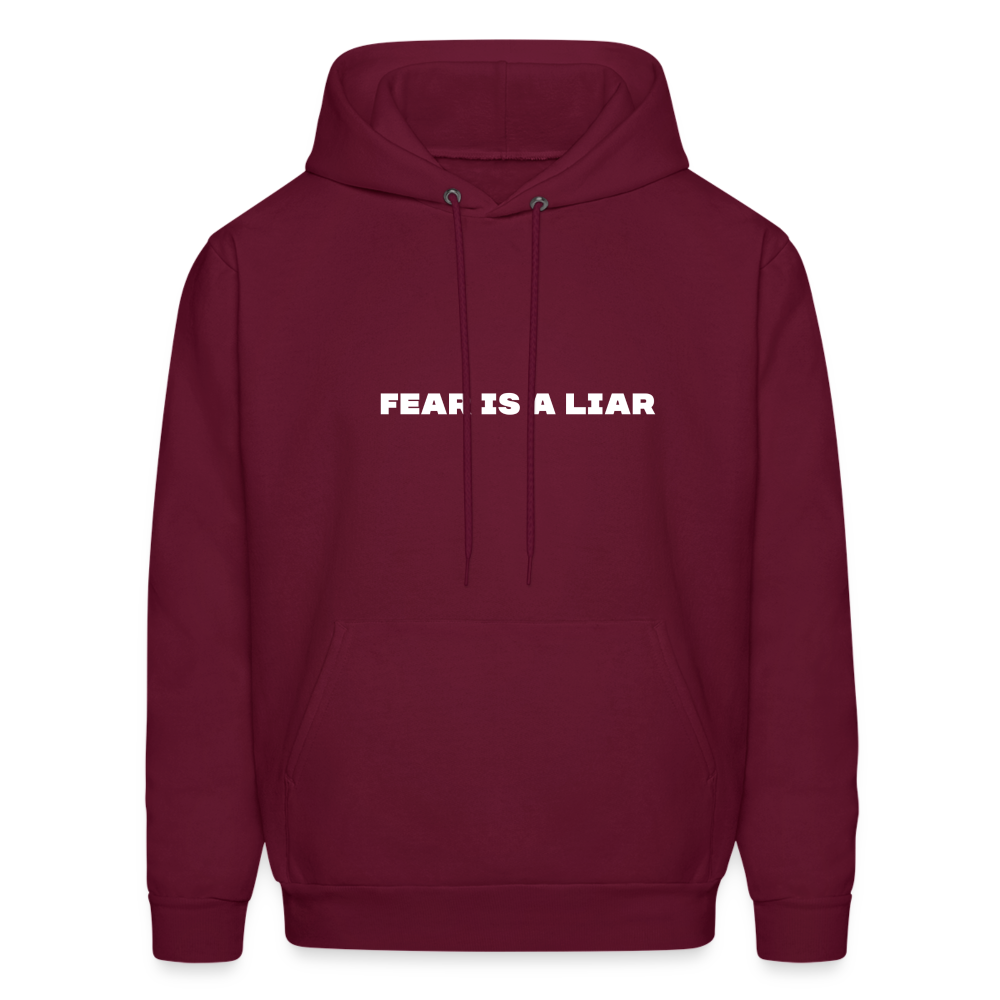 fear is a liar comfort hoodie - burgundy