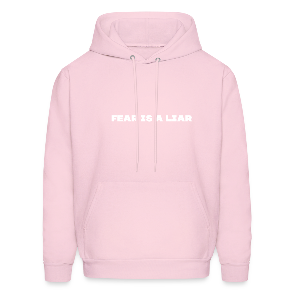 fear is a liar comfort hoodie - pale pink