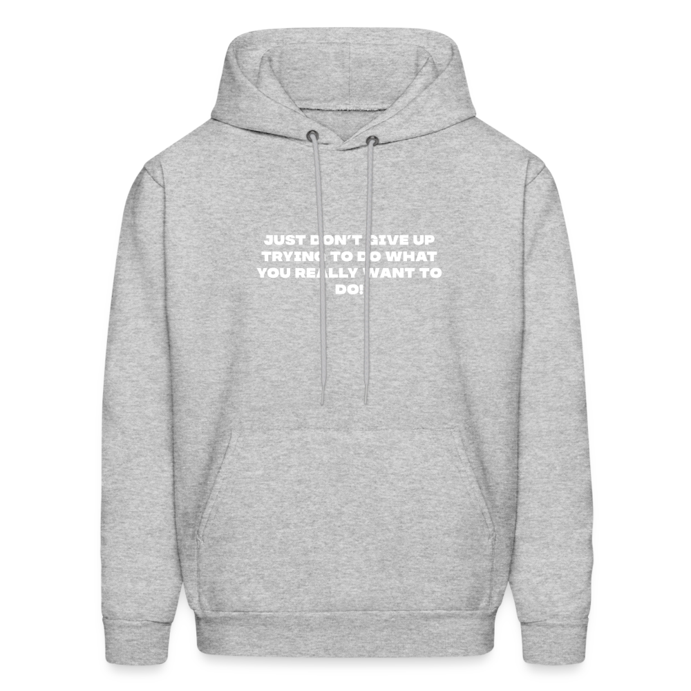 dont give up comfort hoodie - heather gray