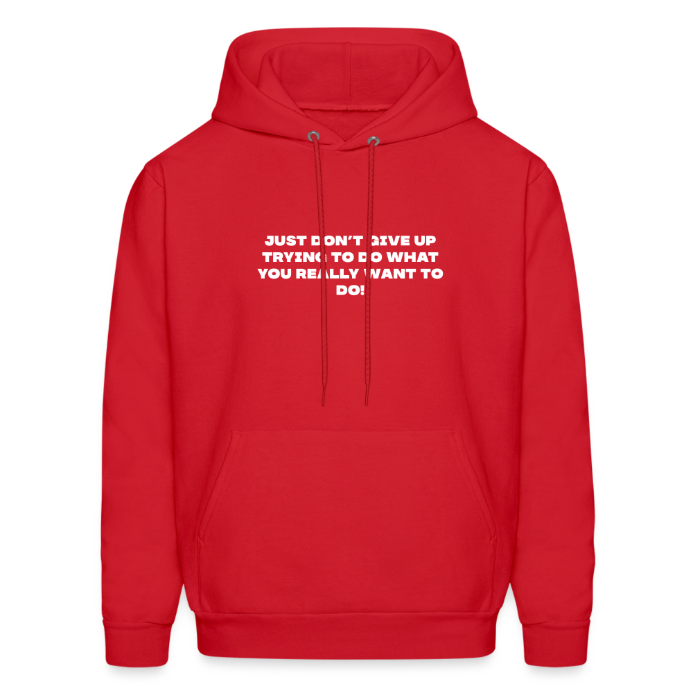 dont give up comfort hoodie - red