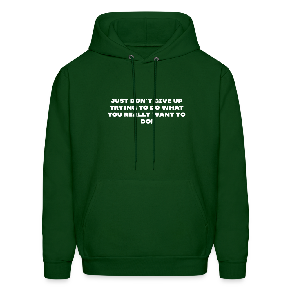 dont give up comfort hoodie - forest green