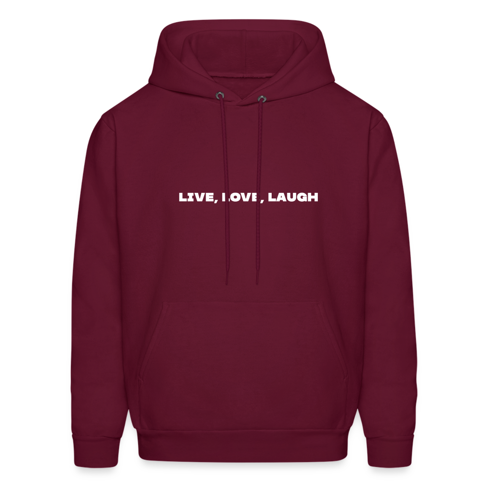 live love laugh comfort hoodie - burgundy