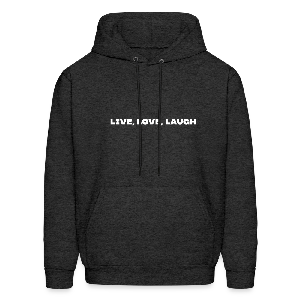 live love laugh comfort hoodie - charcoal grey