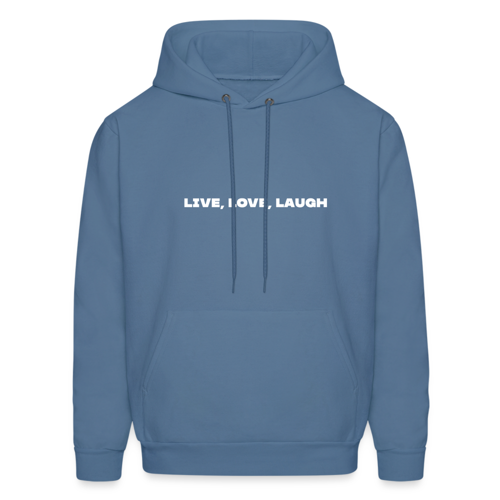 live love laugh comfort hoodie - denim blue