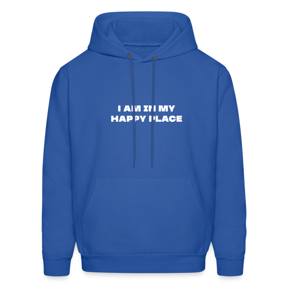 i am in my happy place comfort hoodie - royal blue