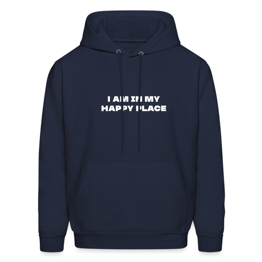 i am in my happy place comfort hoodie - navy