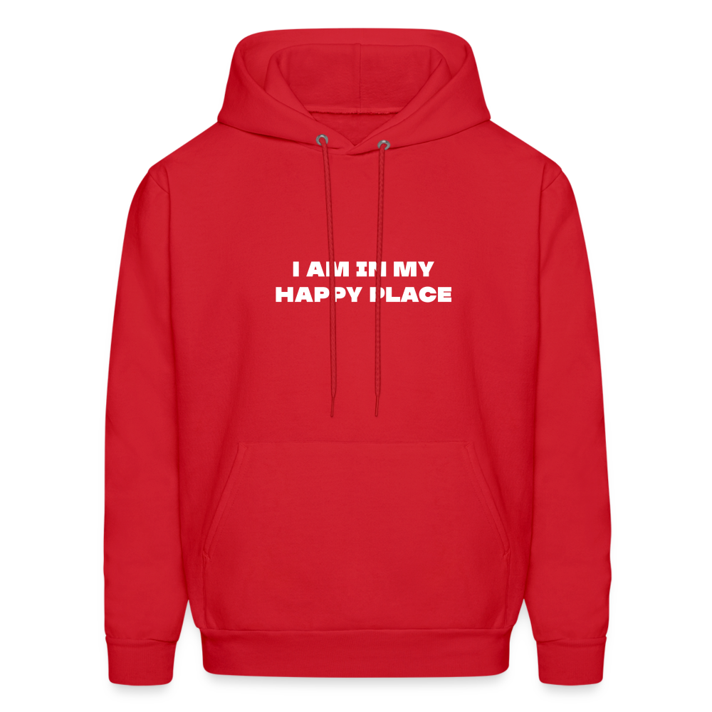 i am in my happy place comfort hoodie - red