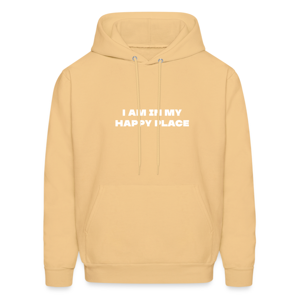 i am in my happy place comfort hoodie - light yellow